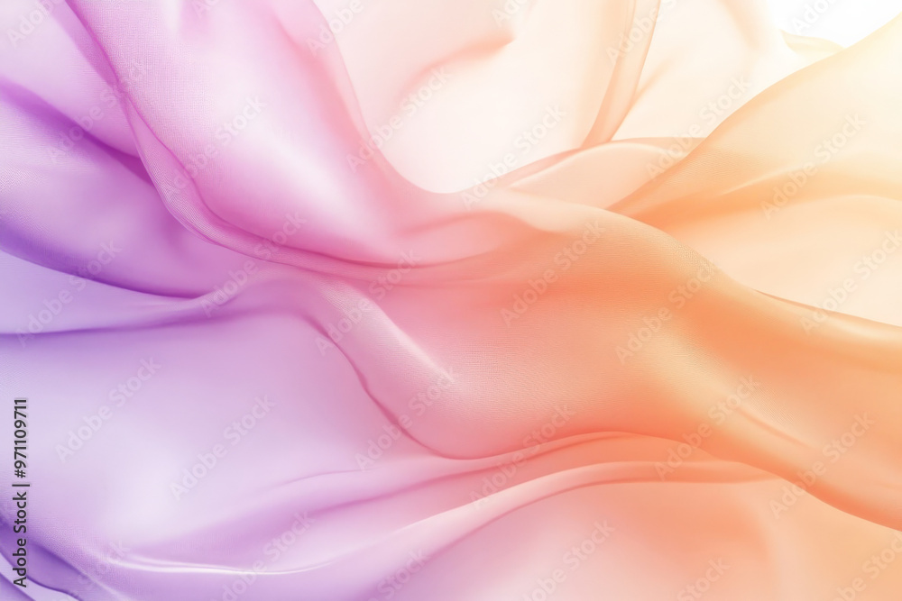 Obraz premium A soft, pastel background in peach and lavender, with curved shadows that add a delicate, romantic touch.