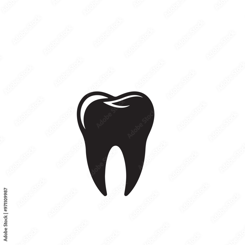 Tooth vector design. Tooth silhouette. Tooth illustration black and white. Tooth vector design. Tooth silhouette. Tooth illustration black and white.
