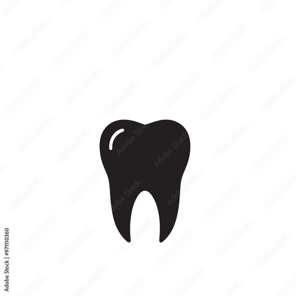 Tooth vector design. Tooth silhouette. Tooth illustration black and white. Tooth vector design. Tooth silhouette. Tooth illustration black and white.