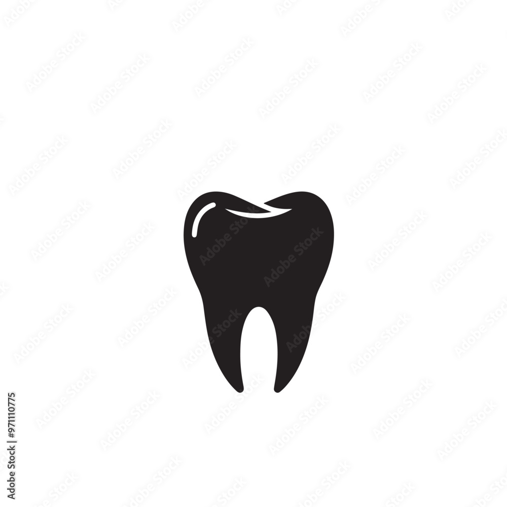 Tooth vector design. Tooth silhouette. Tooth illustration black and white. Tooth vector design. Tooth silhouette. Tooth illustration black and white.