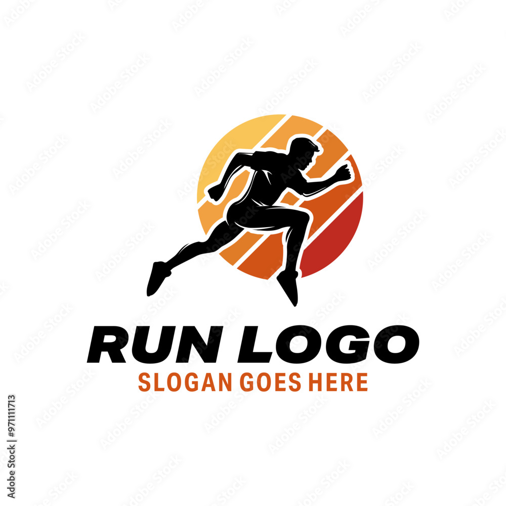 Run sport silhouette logo design Run sport silhouette logo design