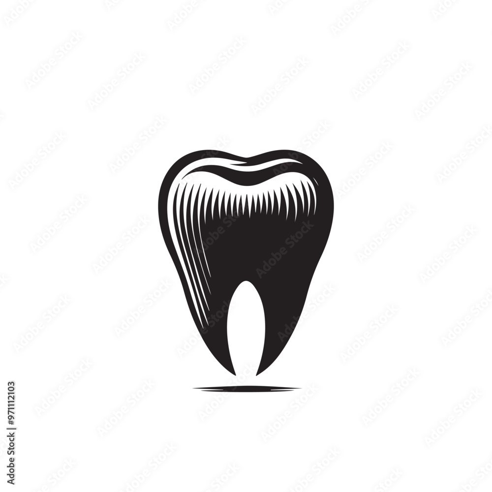 Tooth vector design. Tooth silhouette. Tooth illustration black and white. Tooth vector design. Tooth silhouette. Tooth illustration black and white.