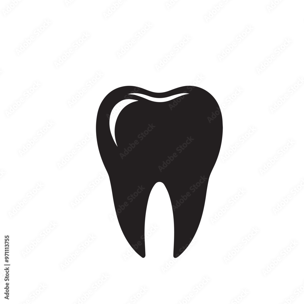 Tooth vector design. Tooth silhouette. Tooth illustration black and white. Tooth vector design. Tooth silhouette. Tooth illustration black and white.