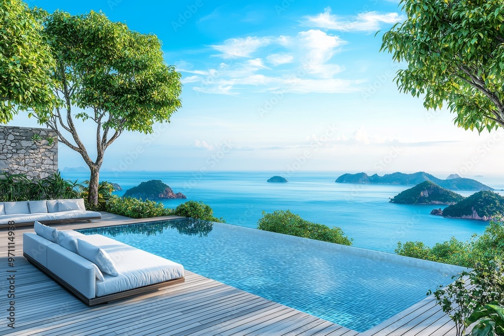 With an infinity pool and a comfortable outdoor lounge area, this modern beachfront villa offers an excellent view of the sea. With an infinity pool and a comfortable outdoor lounge area, this modern beachfront villa offers an excellent view of the sea.