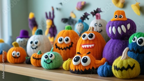 Halloween is a non-scary decor for children with soft felt and smiling characters, funny and cute, not creepy.