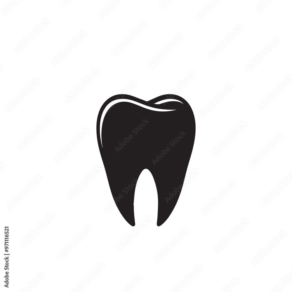Tooth vector silhouette. Tooth illustration. Tooth logo, icon black and white. Tooth vector silhouette. Tooth illustration. Tooth logo, icon black and white.