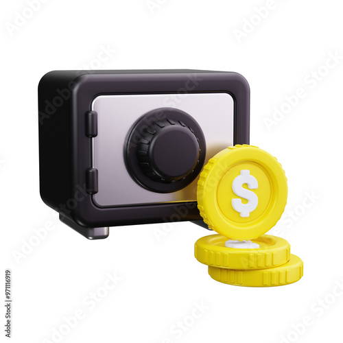 safe box 3d render icons photo