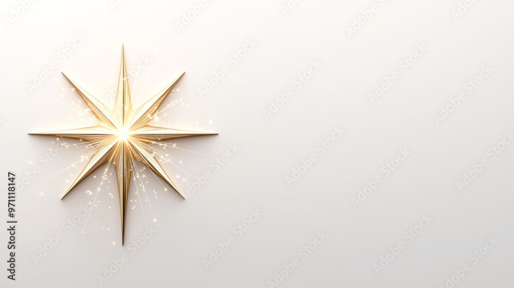 A beautiful golden star shines brightly against a light background, adding a touch of elegance and warmth to any design. A beautiful golden star shines brightly against a light background, adding a touch of elegance and warmth to any design.