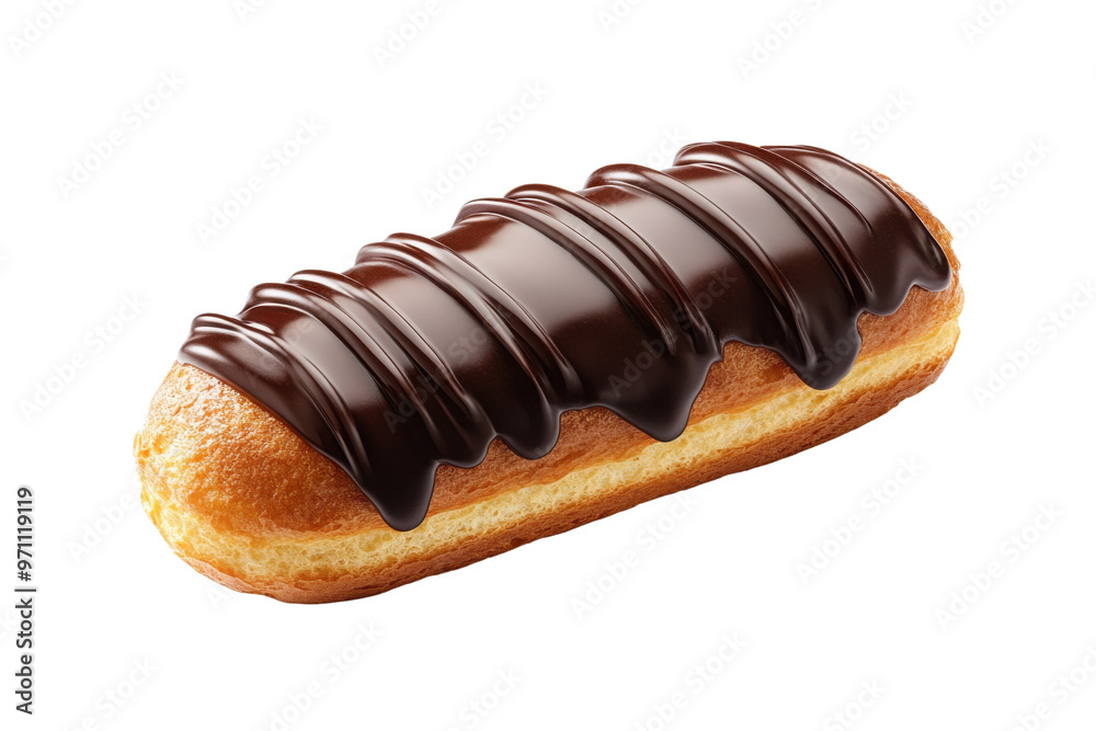 Delicious chocolate-covered eclair dessert with a soft pastry and rich frosting, perfect for sweet cravings and special occasions. Delicious chocolate-covered eclair dessert with a soft pastry and rich frosting, perfect for sweet cravings and special occasions.
