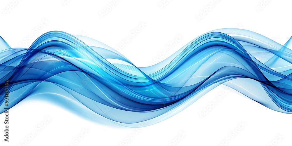Fototapeta premium Abstract blue light waves motion on a Transparent background