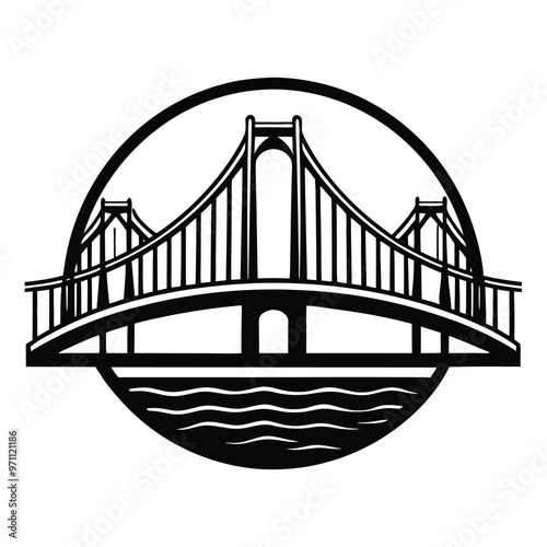 Bridge Vector Silhouette Logo Icon Isolated