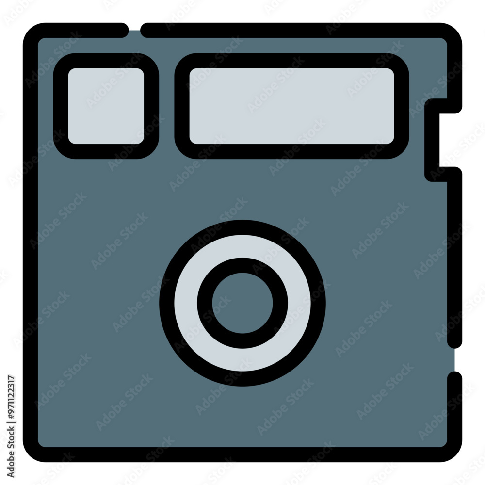 Floppy Disk Icon in Filled Line Style Floppy Disk Icon in Filled Line Style