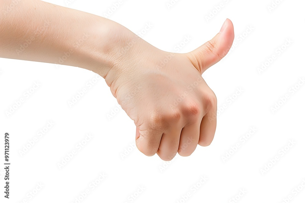 Female hand showing thumb down sign. Isolated on white background. Female hand showing thumb down sign. Isolated on white background.