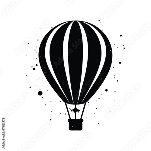 Trendy Logo of Hot air balloon Icon Silhouette Vector Design