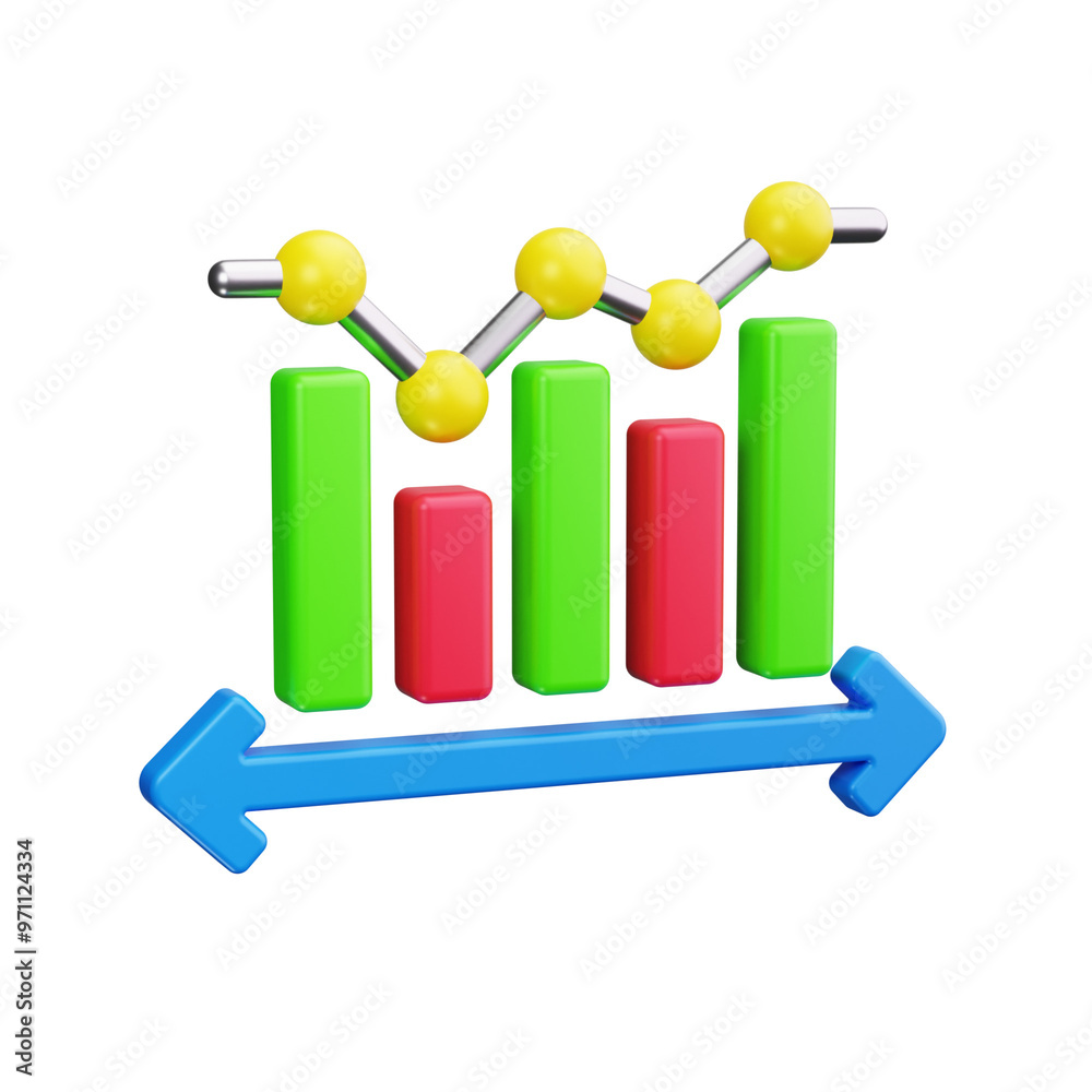 bar chart 3d render icons bar chart 3d render icons
