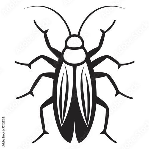 Cockroach silhouette vector illustration on a transparent background