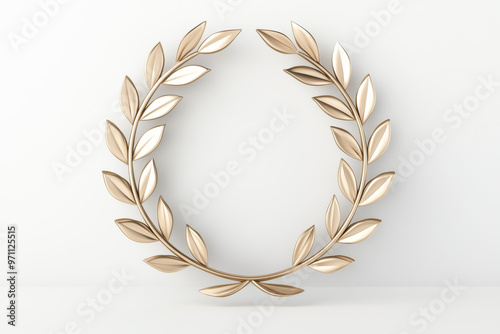 Elegant golden laurel wreath design on a minimalistic background, symbolizing victory and achievement.