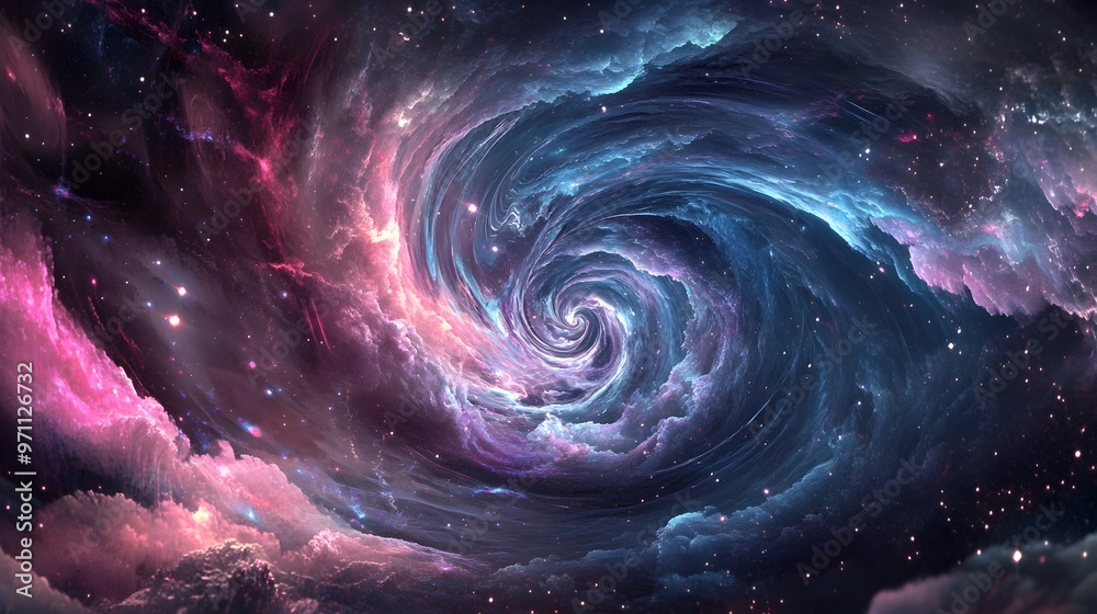 Captivating Cosmic Vortex:Swirling Stars and Geometric Depths of the Universe Captivating Cosmic Vortex:Swirling Stars and Geometric Depths of the Universe