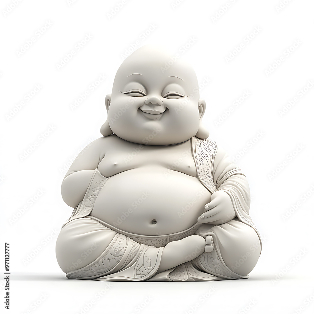 Fototapeta premium Buddha, white background, the representative of faith in Buddhism