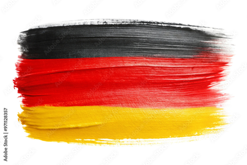 Obraz premium Brush paint stroke in german flag colors png