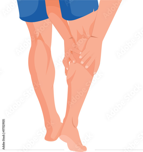 Calf Pain, Pain and injuries in body parts. feeling pain calf,