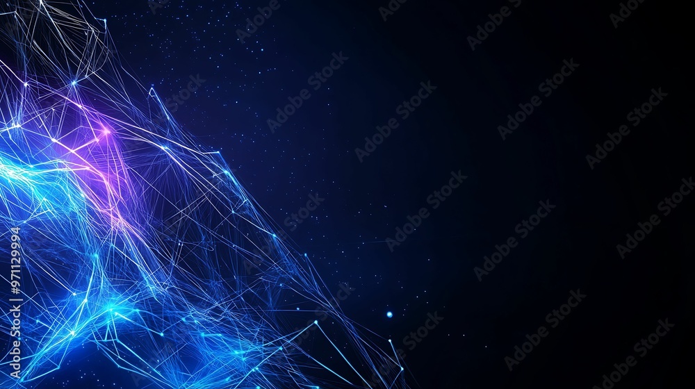 Fototapeta premium Futuristic Tech Network with Telecommunication Signals and Devices, Copy Space Available