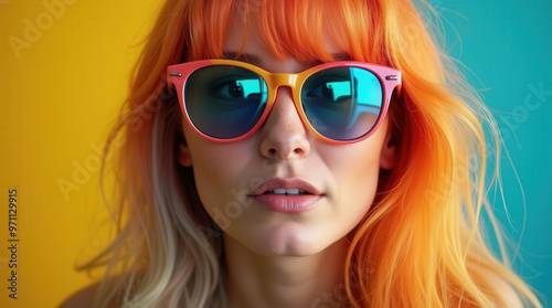 Vibrant and Fun Portraits of People Wearing Colorful Glasses - Perfect for Lifestyle and Fashion Themes