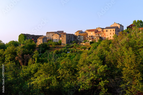 Poggio-Mezzana village in Corsica Mountain