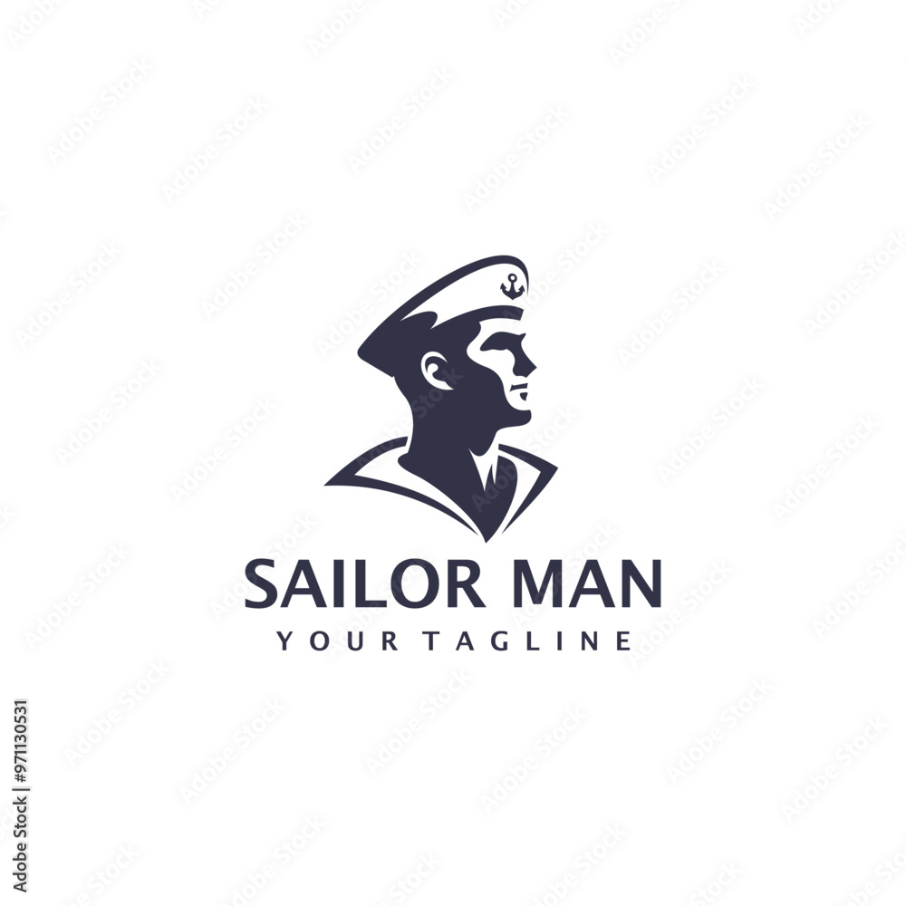 sailor man logo vector illustration with ink drawing style sailor man logo vector illustration with ink drawing style