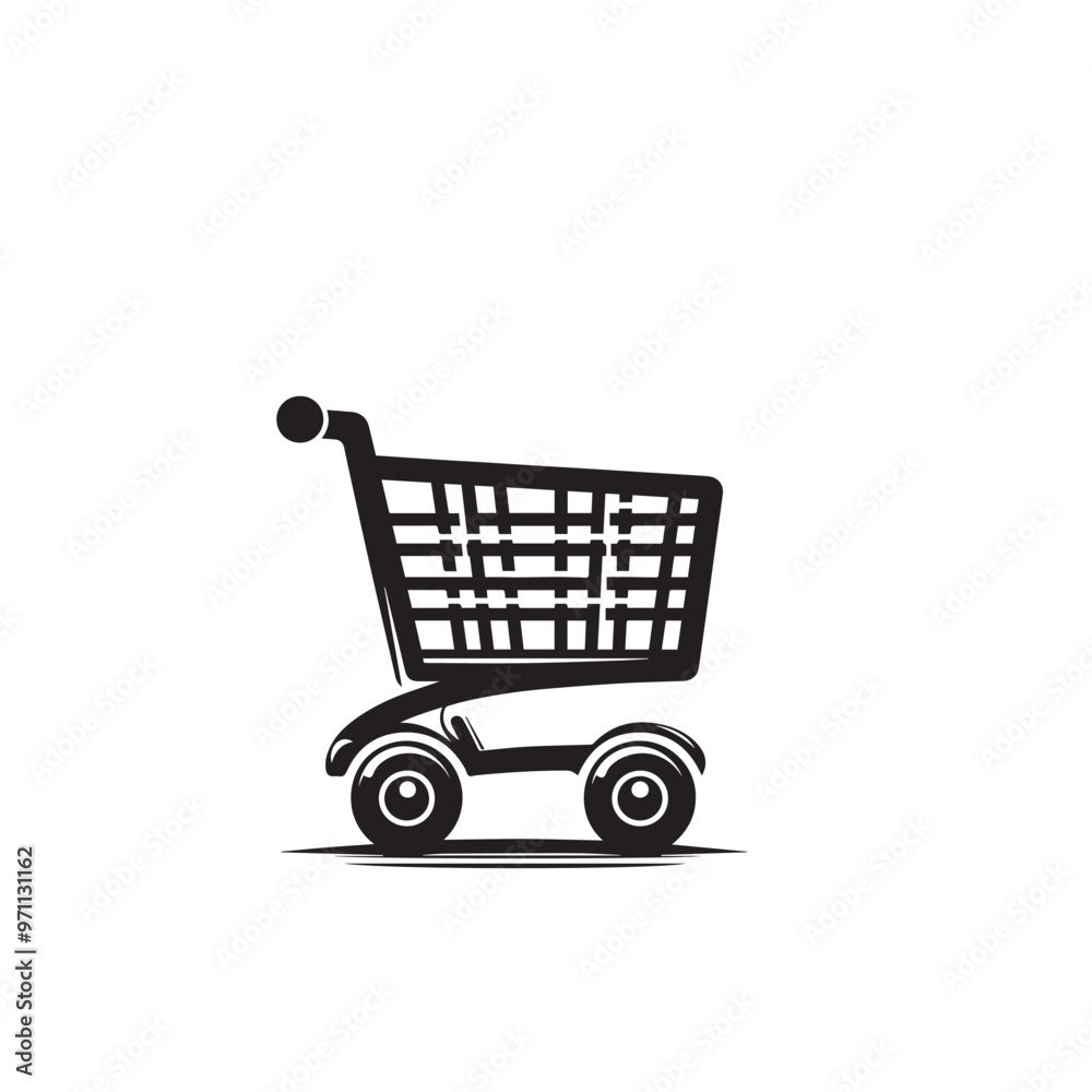 Shopping cart silhouette. Shopping trolley vector design. Shopping cart vector illustration isolated on white. background. Shopping cart silhouette. Shopping trolley vector design. Shopping cart vector illustration isolated on white. background.