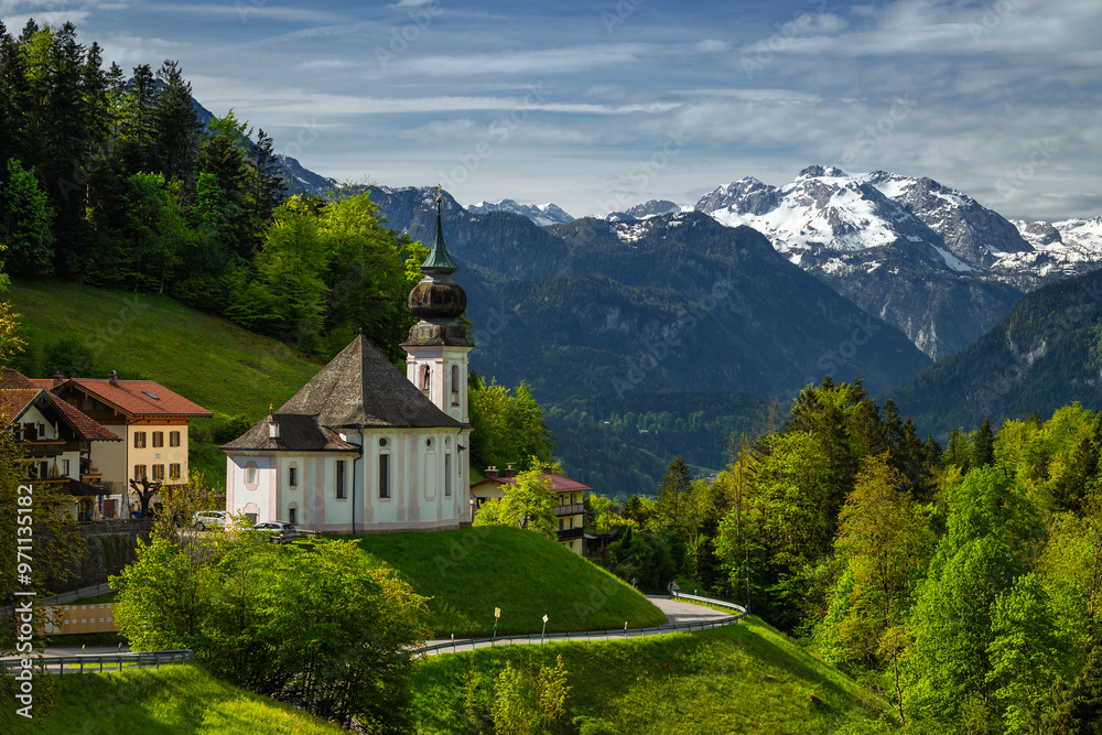 Spring views of Bavaria with Alpes on the background captured in spring. Spring views of Bavaria with Alpes on the background captured in spring.