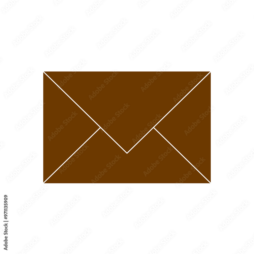 doodle icon email message illustration on transparent background that can be use for background, slide view, social media, sticker, scrapbook and etc.. with aesthetic brown color