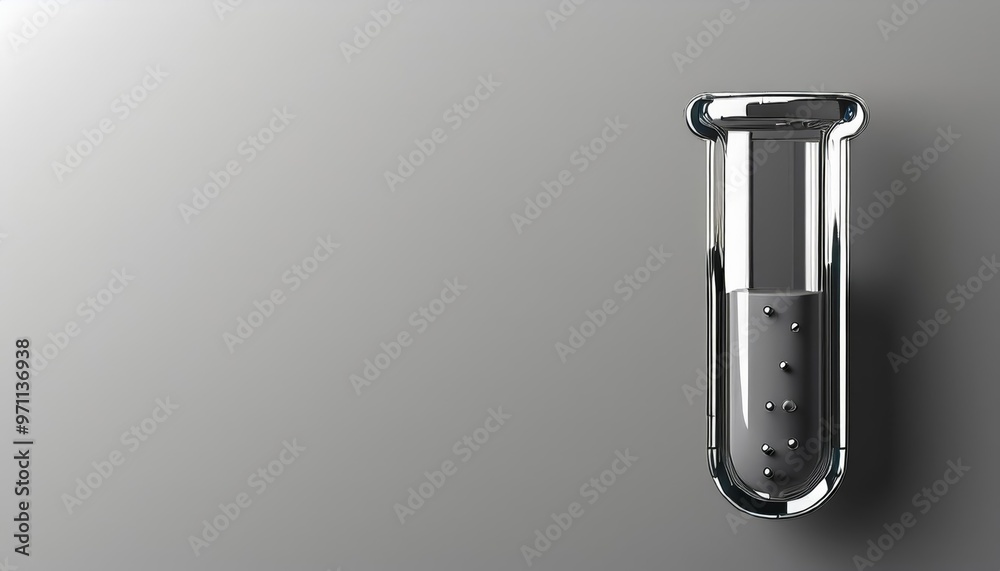 A sleek glass test tube filled with liquid, showcasing scientific experimentation and laboratory innovation. A sleek glass test tube filled with liquid, showcasing scientific experimentation and laboratory innovation.