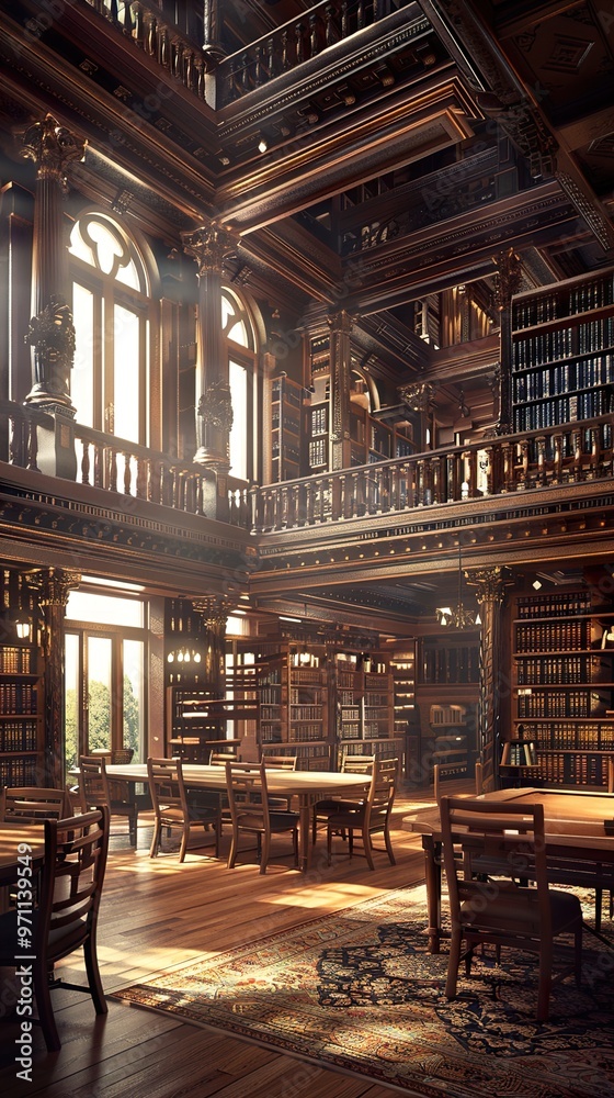 Grand Library Interior: A Haven of Knowledge and Beauty Grand Library Interior: A Haven of Knowledge and Beauty