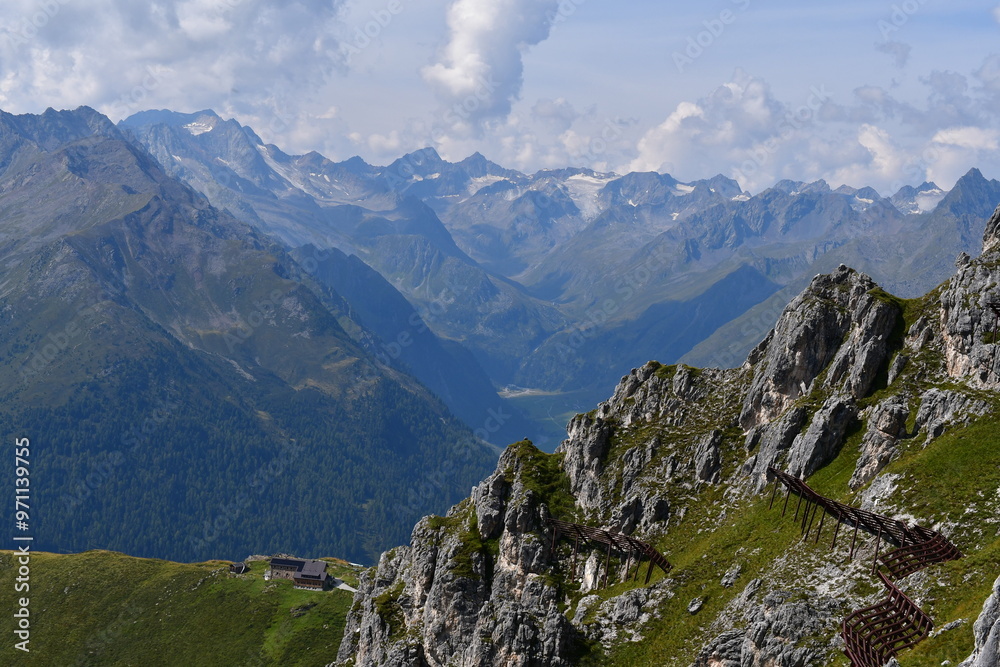 Gletscherblick im Stubaital in Tirol