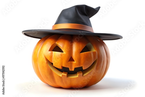 Halloween scary pumpkin hat with a white background