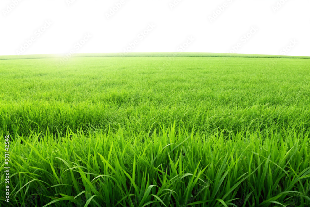 Green grass meadow panorama isolated on white or transparent PNG Green grass meadow panorama isolated on white or transparent PNG