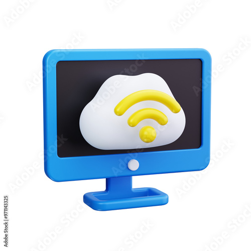 cloud computing 3d render icons