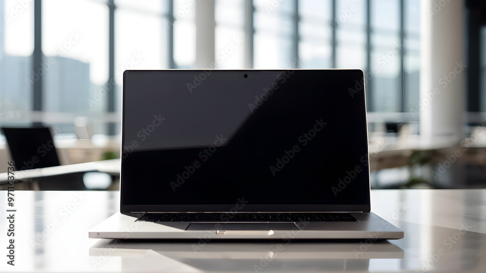 Close up of a specific object, Modern white and open space office interior 