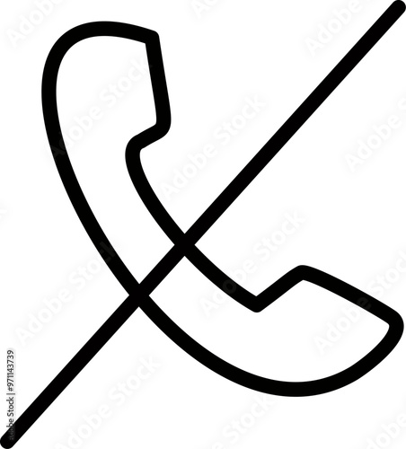 Declined call icon. Block call phone symbol. Replaceable vector design.