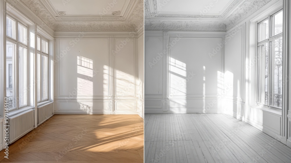 empty room before and after renovation empty room before and after renovation