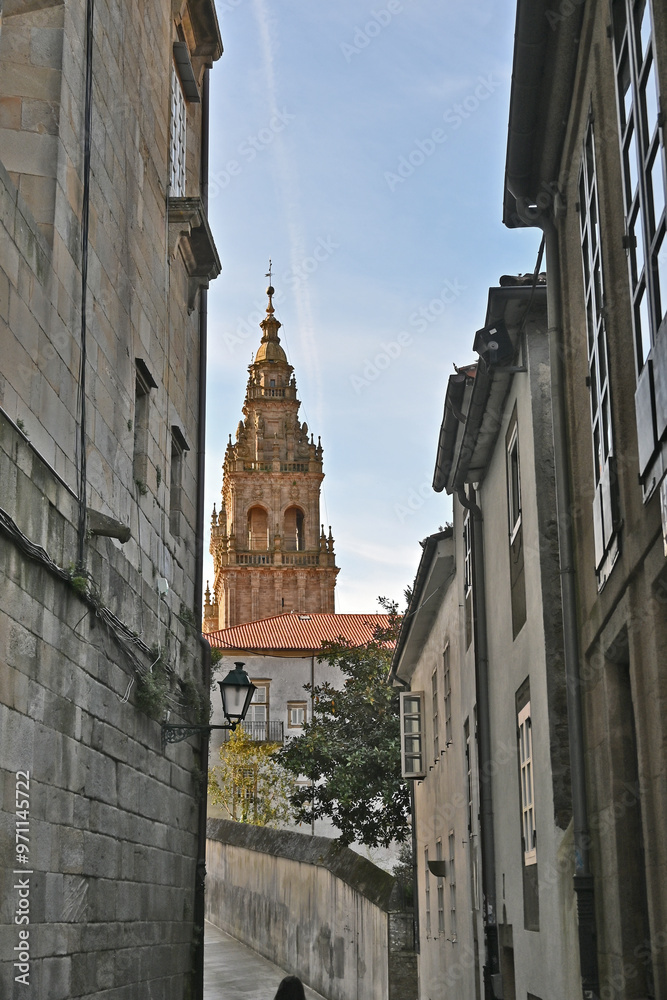 Fototapeta premium Santiago de Compostela, Galizia, le strade del vecchio Centro Storico - Spagna