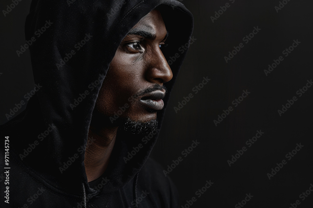 A man wearing a hoodie and looking into the camera A man wearing a hoodie and looking into the camera