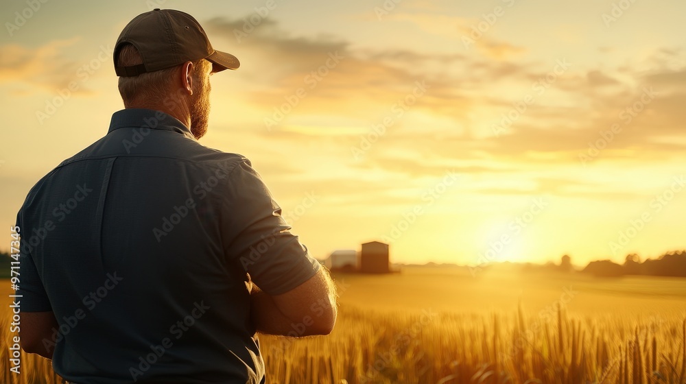 A farmer discussing future weather impacts with an AI assistant A farmer discussing future weather impacts with an AI assistant