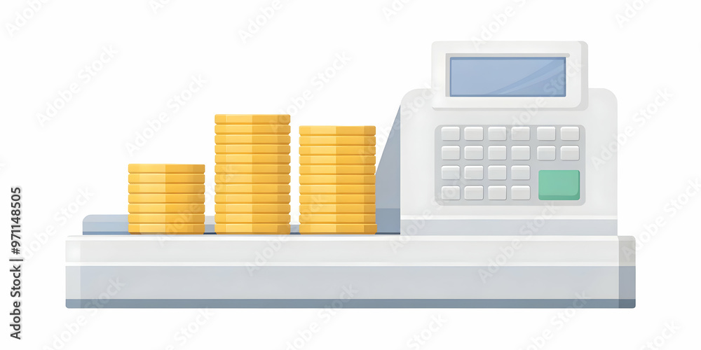 Flat Floating Dollar Sign with Piggy Bank - A Modern Abstract Vector Illustrating Spending and Savings Balance on White Background Flat Floating Dollar Sign with Piggy Bank - A Modern Abstract Vector Illustrating Spending and Savings Balance on White Background