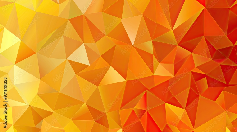 A vibrant abstract pattern featuring a mosaic of triangular shapes in warm shades of orange and yellow, ideal for backgrounds. A vibrant abstract pattern featuring a mosaic of triangular shapes in warm shades of orange and yellow, ideal for backgrounds.