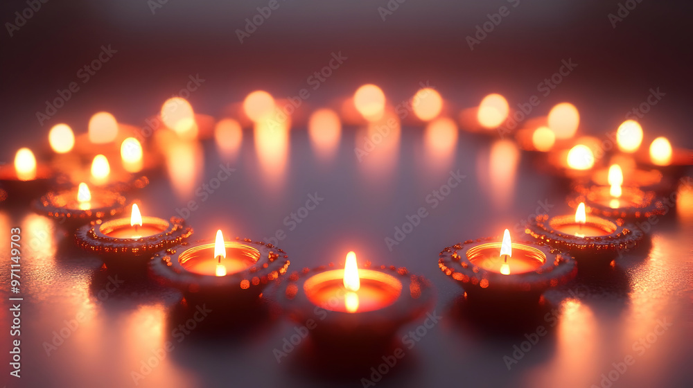 3D Diwali Lanterns and Torans Festive Border Frame with Ample Copy Space for Celebratory Wording on White Background