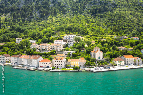 Obraz na płótnie Views of Bay of Kotor in Montenegro during summer sunny day. w salonie