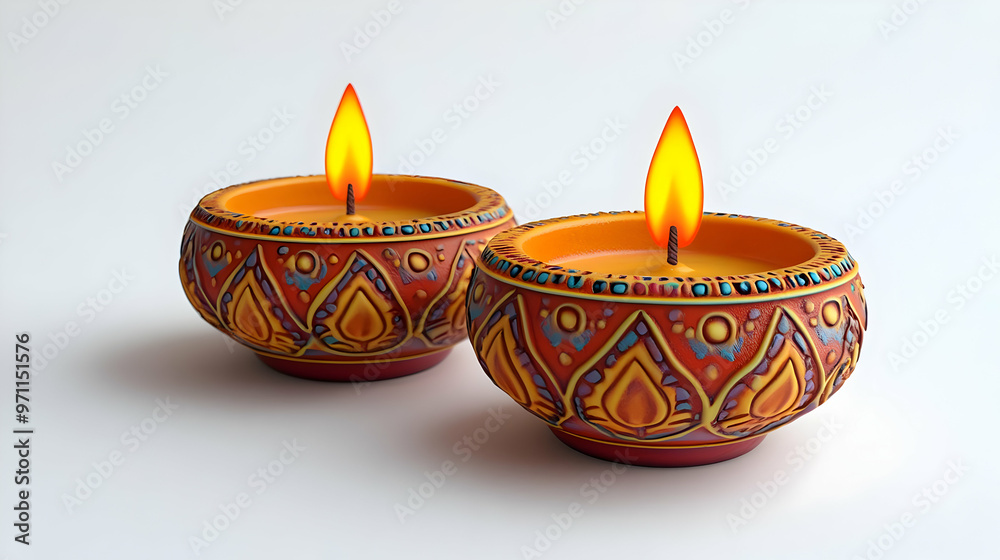 3D Diwali Diya with Toran Isolated on White Background - Celebrating Cultural Unity and Festivity in Abstract Vector Design 3D Diwali Diya with Toran Isolated on White Background - Celebrating Cultural Unity and Festivity in Abstract Vector Design
