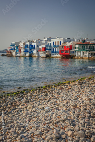 Obraz na płótnie Mykonos Venice during summer day. This is the most beautifull view in this island. w salonie